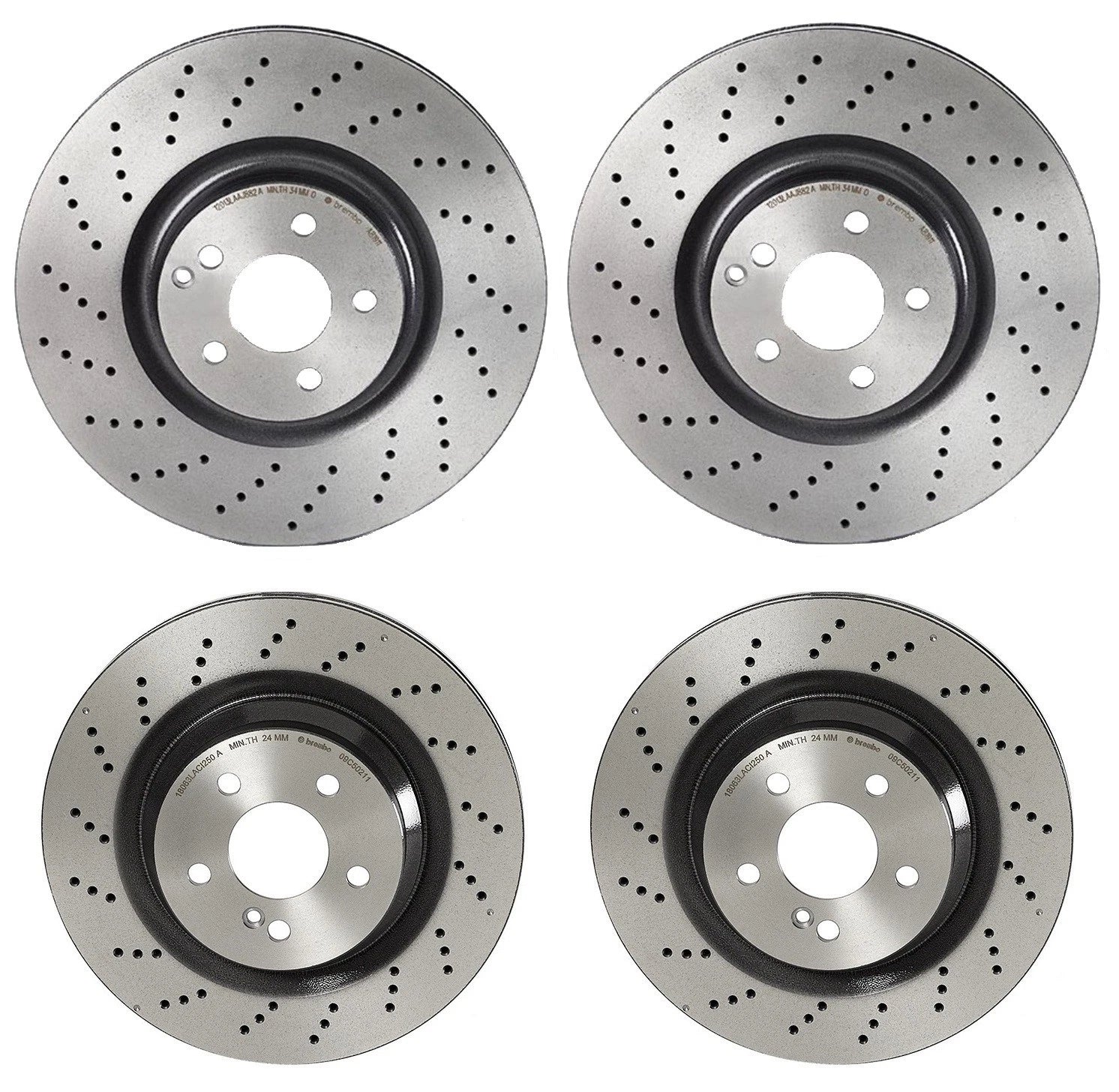Brembo Brake Kit Drilled Coated Disc Rotors for MB W219 CLS55 AMG (2006–2010)