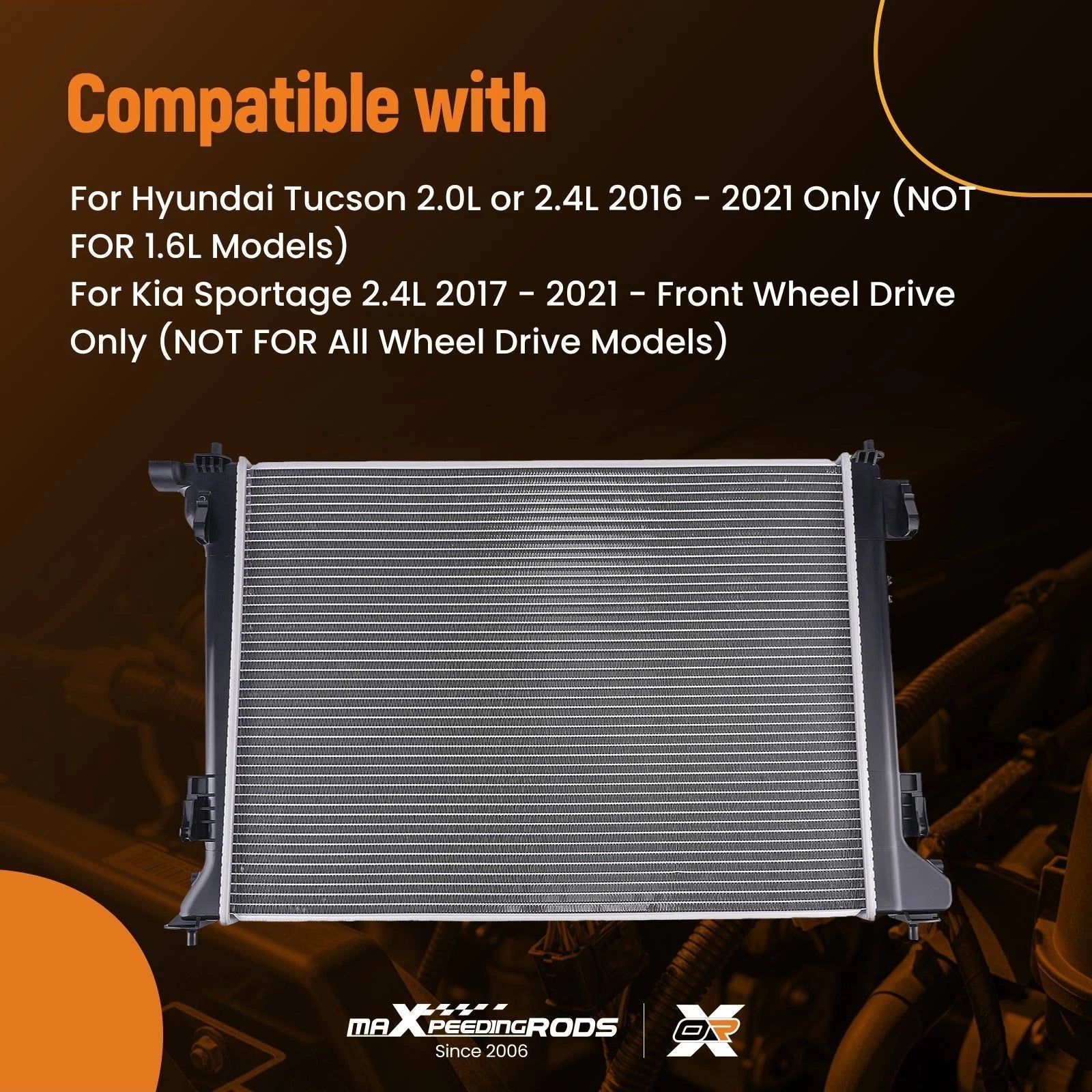 Cooling System Radiator for Hyundai Tucson 2.0/2.4L (2016–2021) 13576