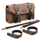 Canvas Handlebar Storage Bag for Motorcycle (Universal Fit)