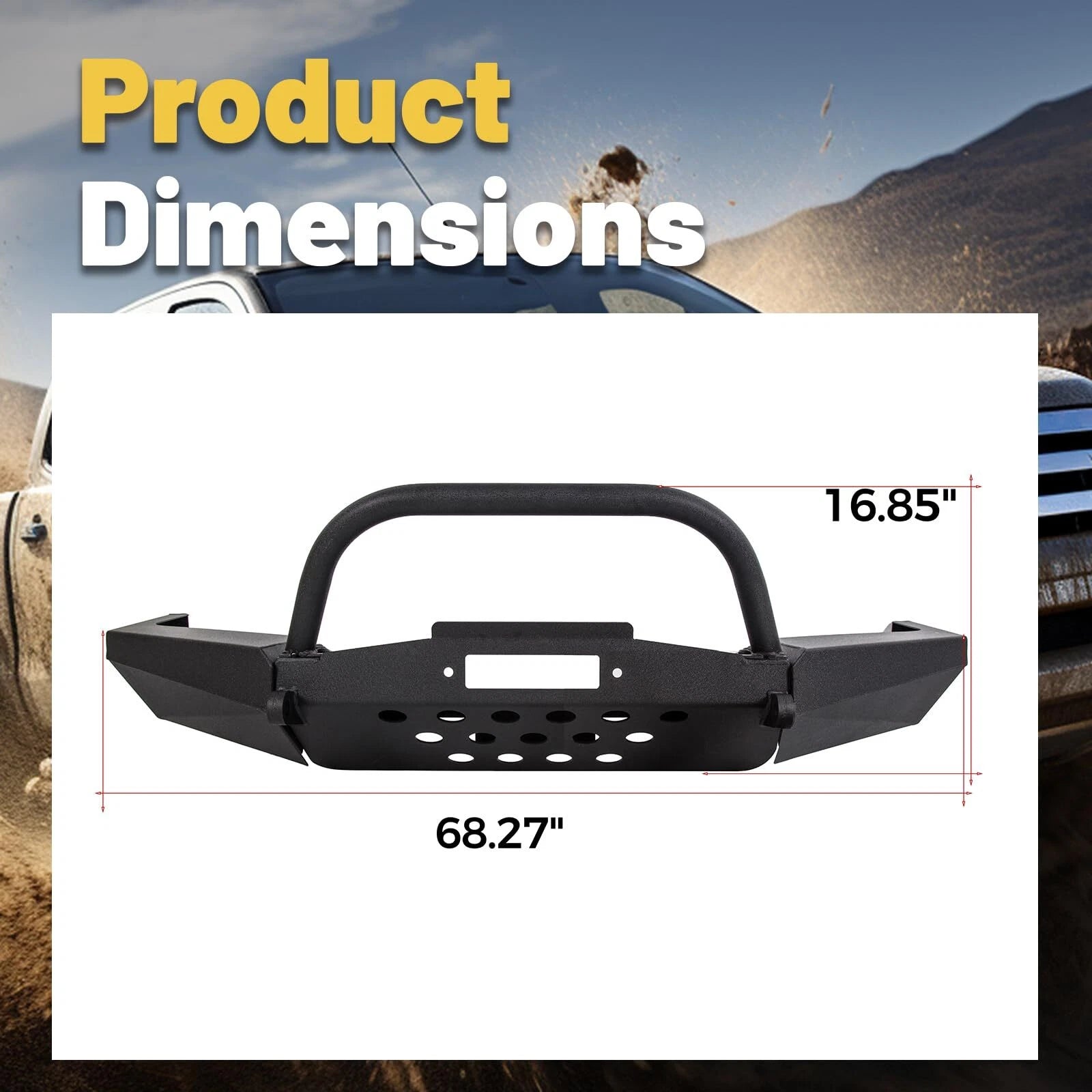 Modular Front Winch Bumper with Bull Bar for Ford Ranger (1998-2011)