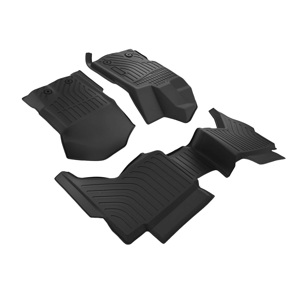 All Weather Floor Mats for Ford Ranger SuperCrew Cab (2019–2023) TPE Black
