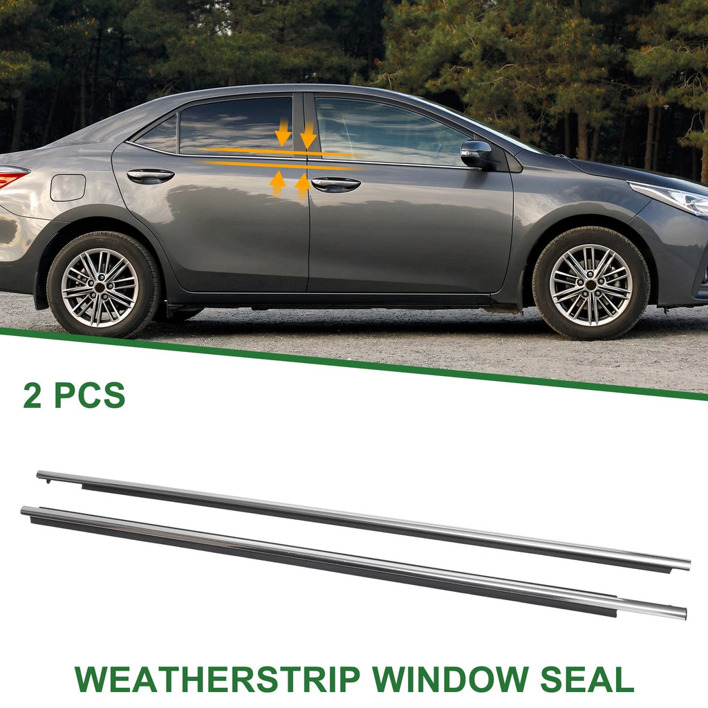 2X Front Left & Right Weatherstrip Window Seal for Toyota Corolla (2014–2018)