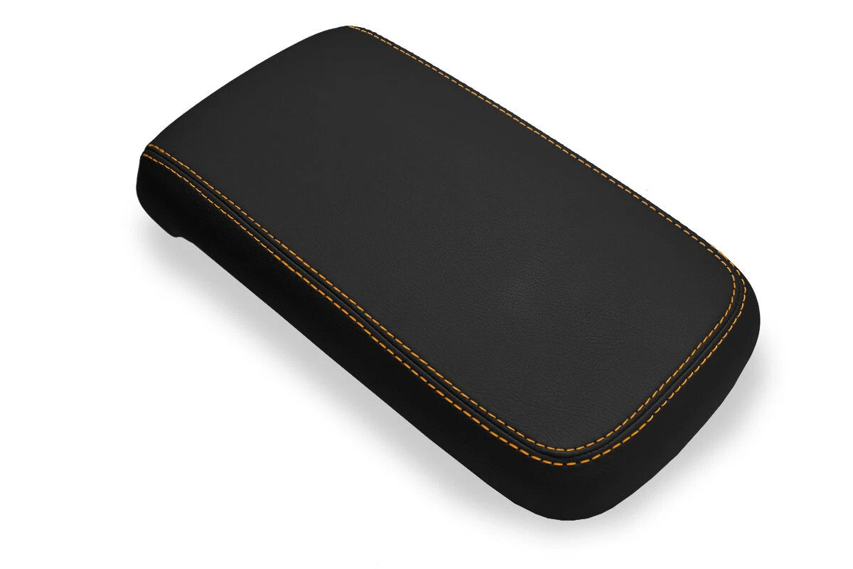Leather Console Lid Armrest Cover for Chevrolet Colorado (2015–2022) Orange Stitch