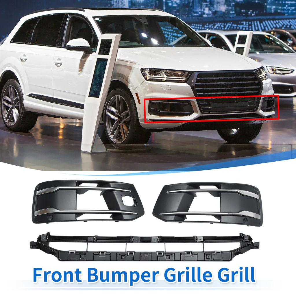 Set of 1 Front Lower Bumper Grille for Audi Q7 (2016–2019) Black ABS
