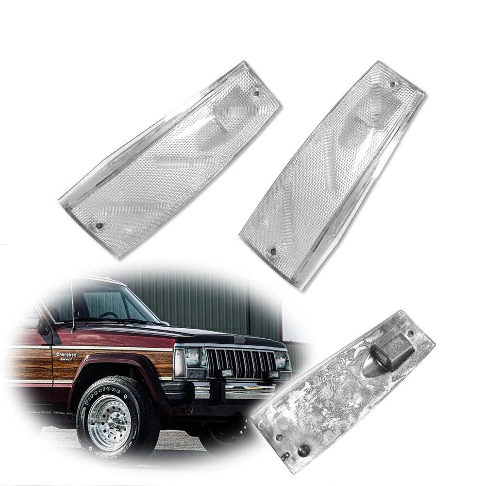 Clear Lens Side Marker Light Reflector Pair for Jeep Cherokee/Wagoneer