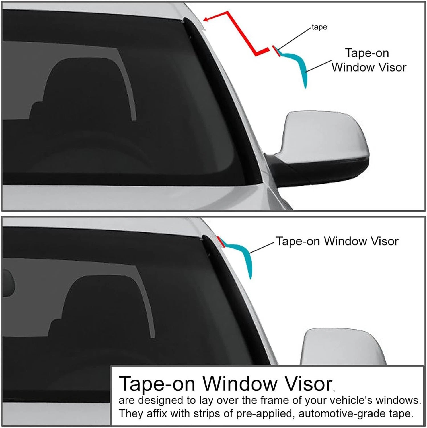 Window Visor Shade Vent Deflector for Honda Civic Sedan (2022–2024)