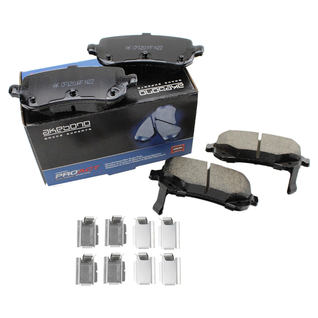Set of 4 Akebono ProACT Rear Ceramic Brake Pads for Town & Country (2008–2016)