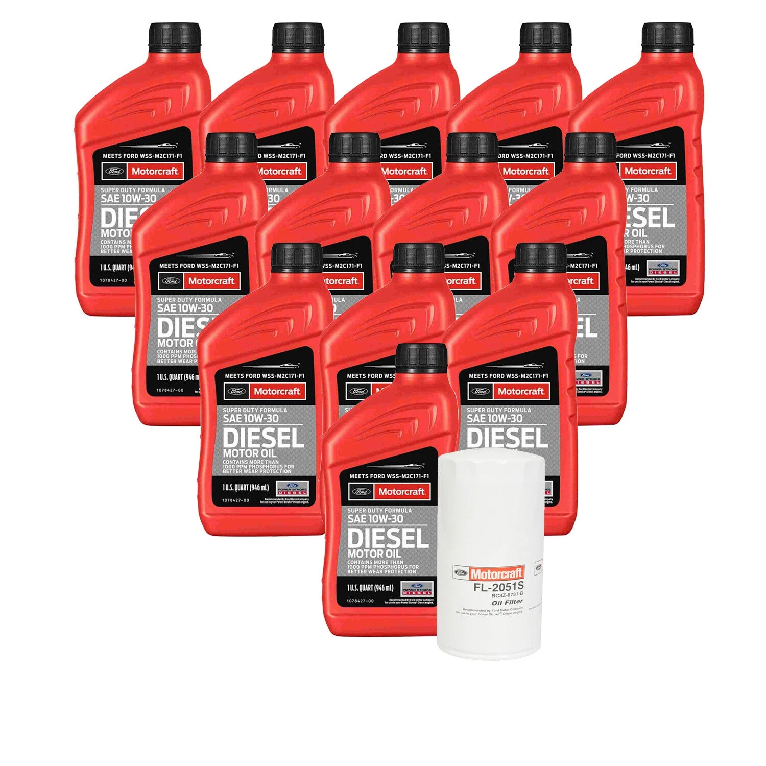 Motorcraft Engine Oil Change Kit SAE 10W-30 for Ford F-250 F-350 SD (2011–2023)