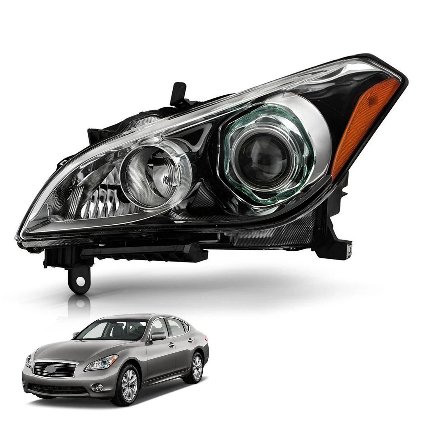 HID Headlight for Infiniti M37 (2011–2014) Black AFS Left
