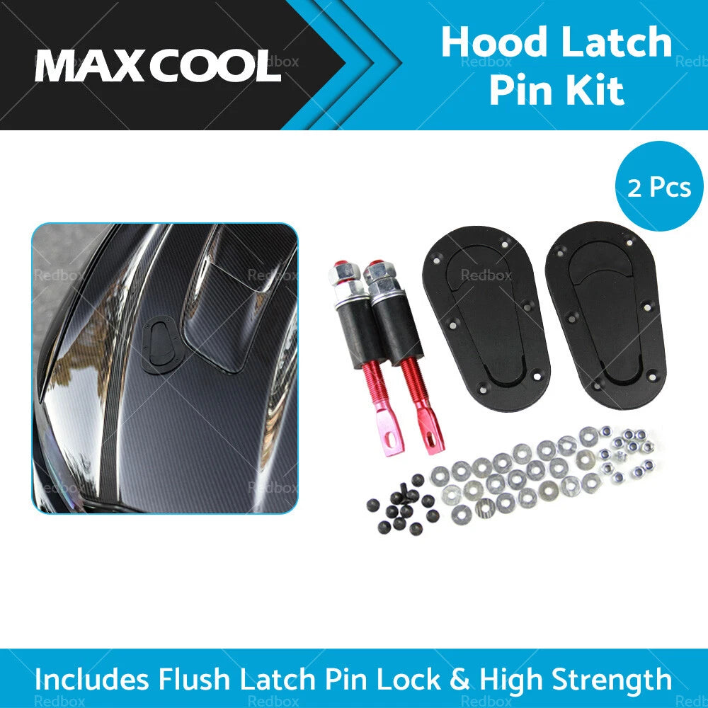 2Pcs Racing Hood Flush Latch Pin Locking Kit for Universal (2002–2023)