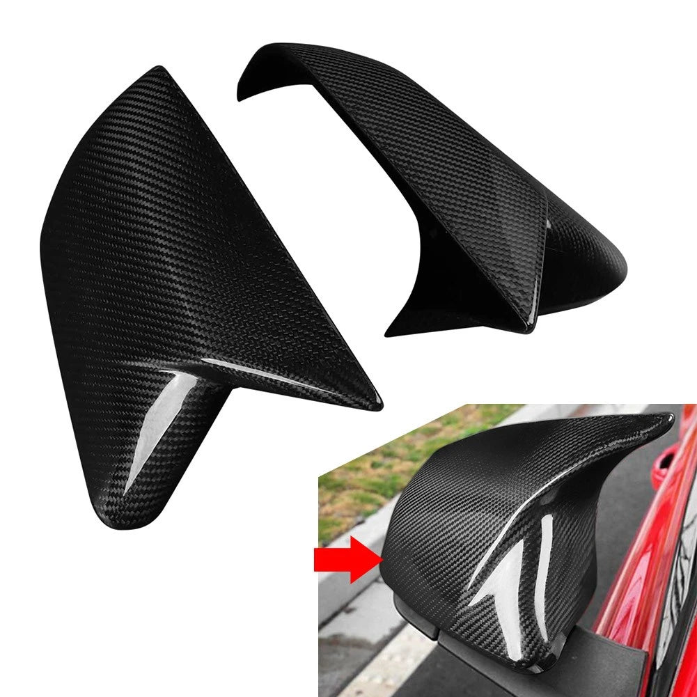 Carbon Fiber Side Door Rearview Mirror Cover Cap for Ford Mustang (2015–2024)