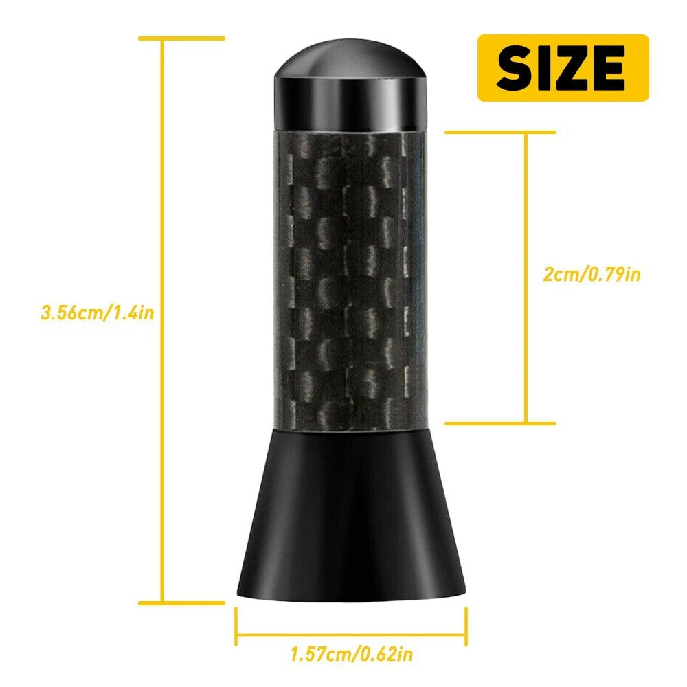 Short Black Aluminum Carbon Fiber Antenna Aerial Mast for Car
