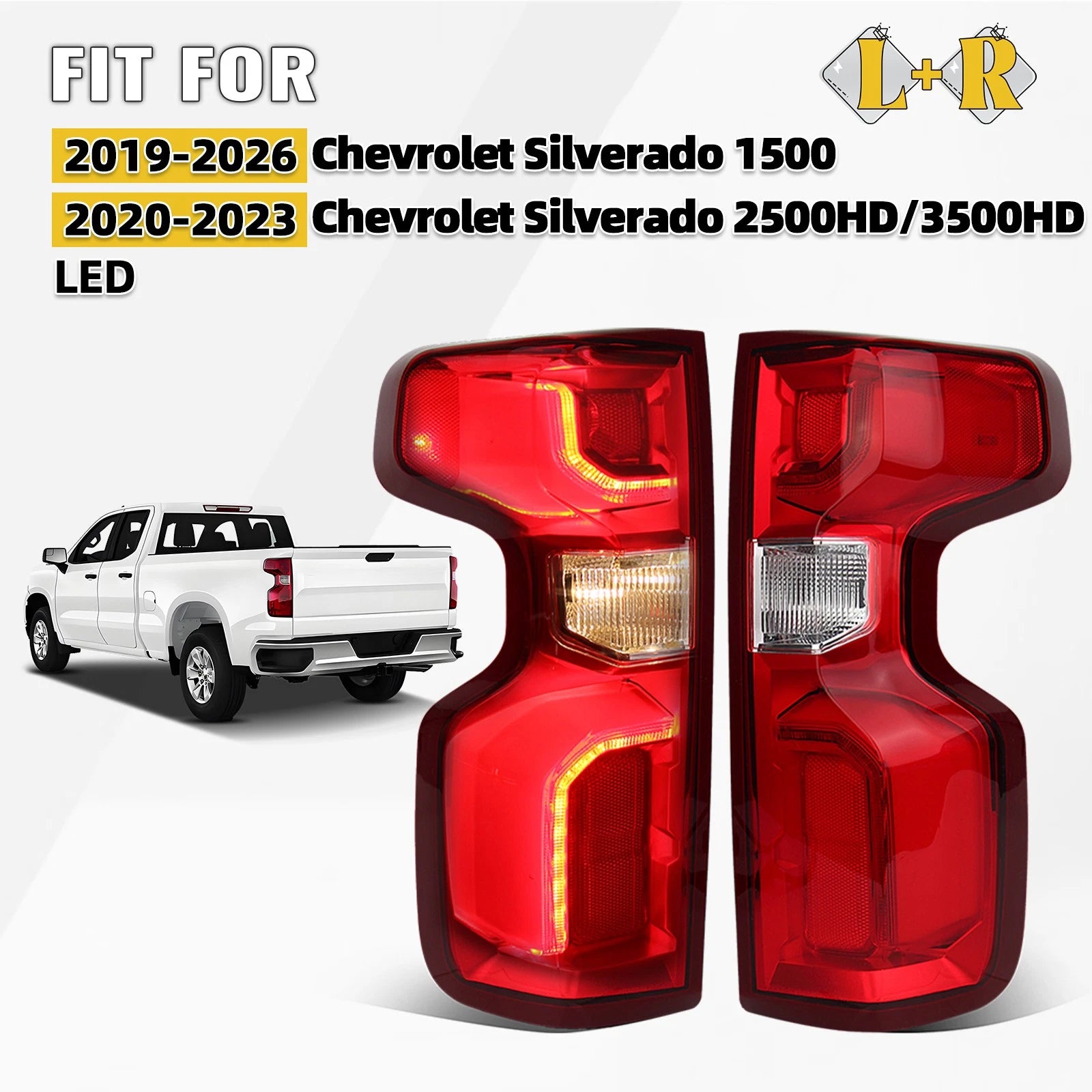 LED Tail Light for Chevy Silverado 1500 (2019–2026) Left + Right Pair