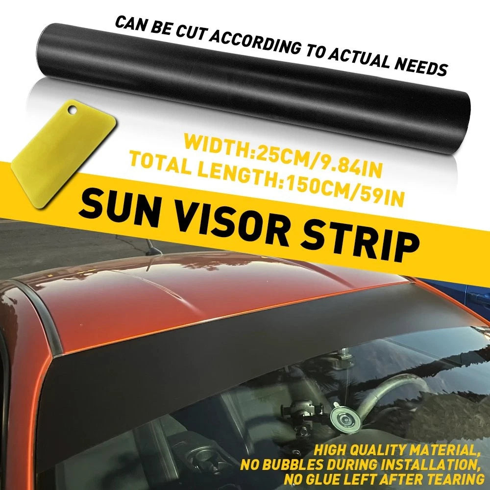 Universal Windshield Sun Strip Matte Black Vinyl Decal