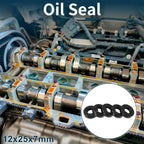 Set of 5 Oil Seal Rotary Shaft Seal NBR Rubber 12x25x7mm