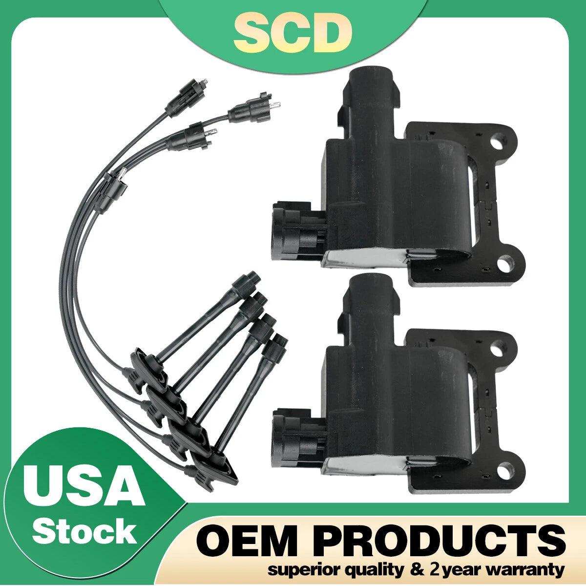 2X Ignition Coils + 4X Wire for Toyota Camry 1997–2001 (UF180)