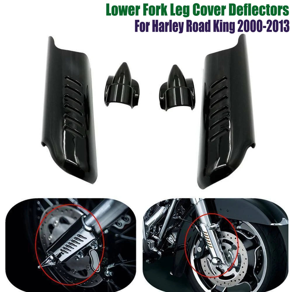 Chrome Fork Lower Leg Deflectors Shield Cover for Harley Touring FLHT (2000–2013)
