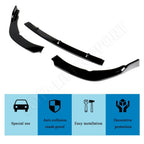 Glossy Black Front Bumper Body Kit Spoiler Lip for Toyota Camry (2018–2019)