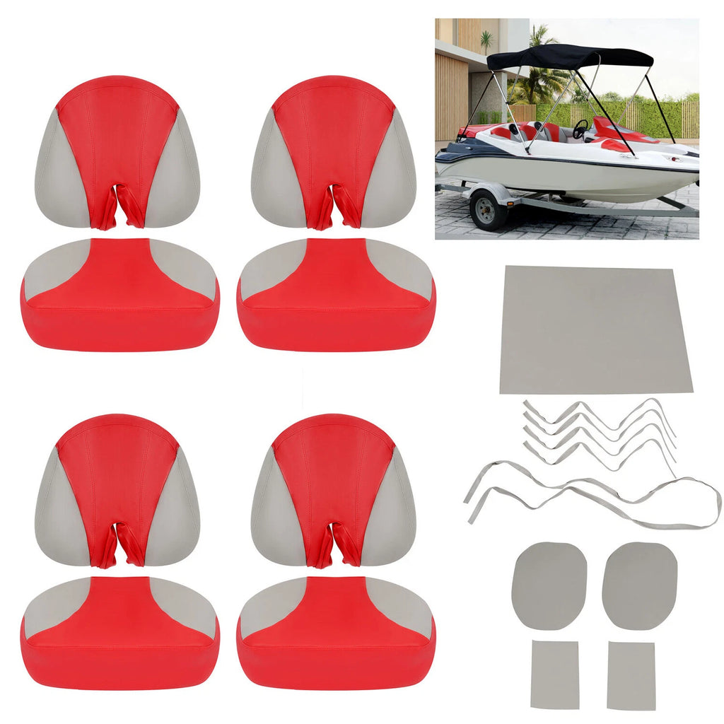 Set of 4 PVC Red Gray Seat Covers for Sea-Doo Speedster 150 (2007–2011)