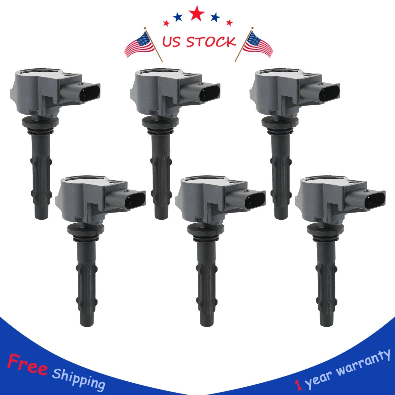 Set of 6 Ignition Coils for BMW 325i 328i 335 525 528 530 535 X3 X5 X6 (2006–2013)