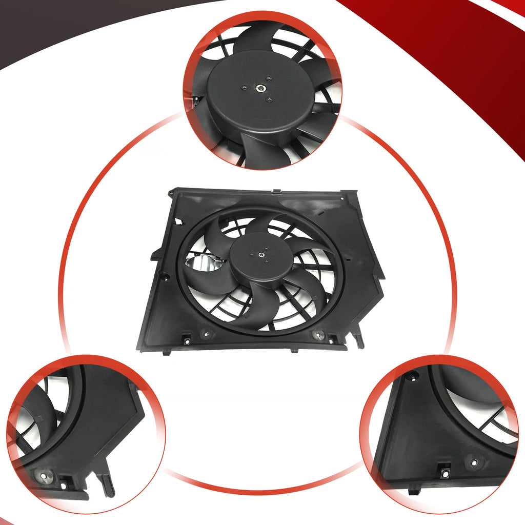 Front Radiator Cooling Fan Assembly for BMW E46 325i 328i 330i (1999-2005)