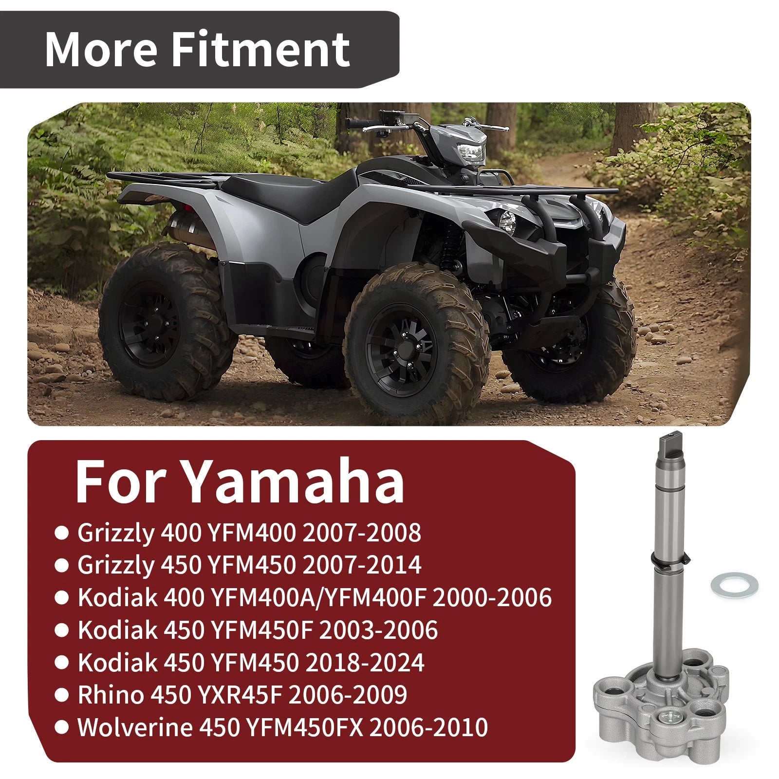 Oil Pump Assembly Kit for Yamaha Kodiak 450 YFM450F (2003–2006, 2018–2024)