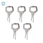 Locking C-Clamp 11" Adjustable Pliers Grip with Swivel Pad - Set of 5