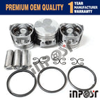 Piston Kit & Rings STD for Kubota Engine 3 Cylinders (D1005)
