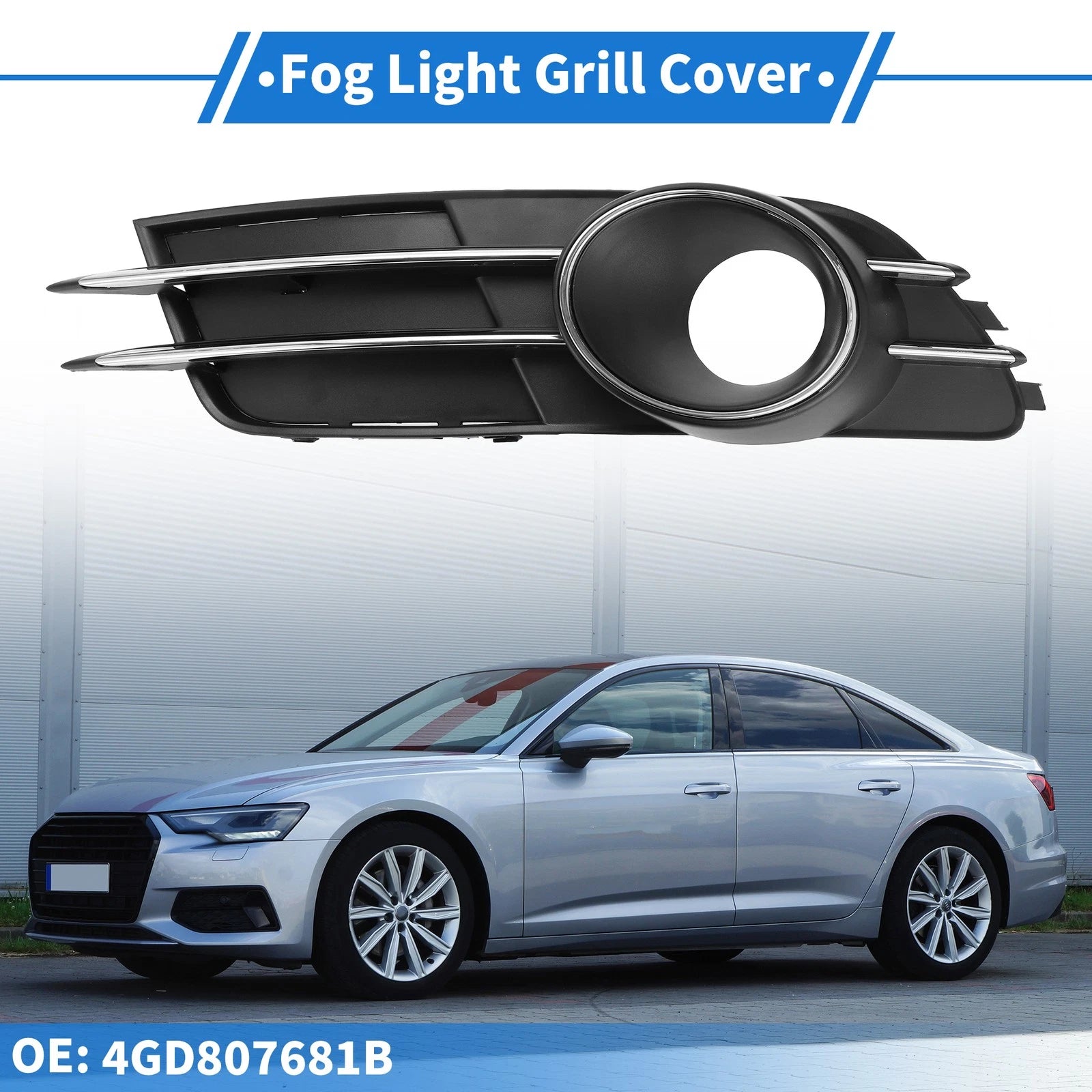 1pc Front Left Fog Light Grill for Audi A6 C7 (2011–2014) No.4GD807681B ABS