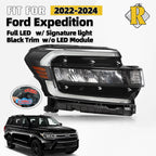 Full LED Headlight Right Side for Ford Expedition (2022–2024) - Black Trim