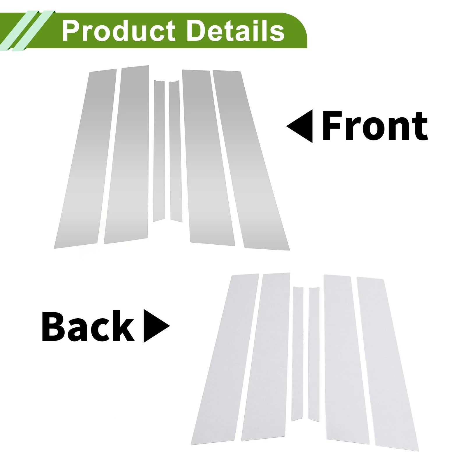 6 Pcs Pillar Window Trim for Chevy Equinox (2018–2023) Silver Tone