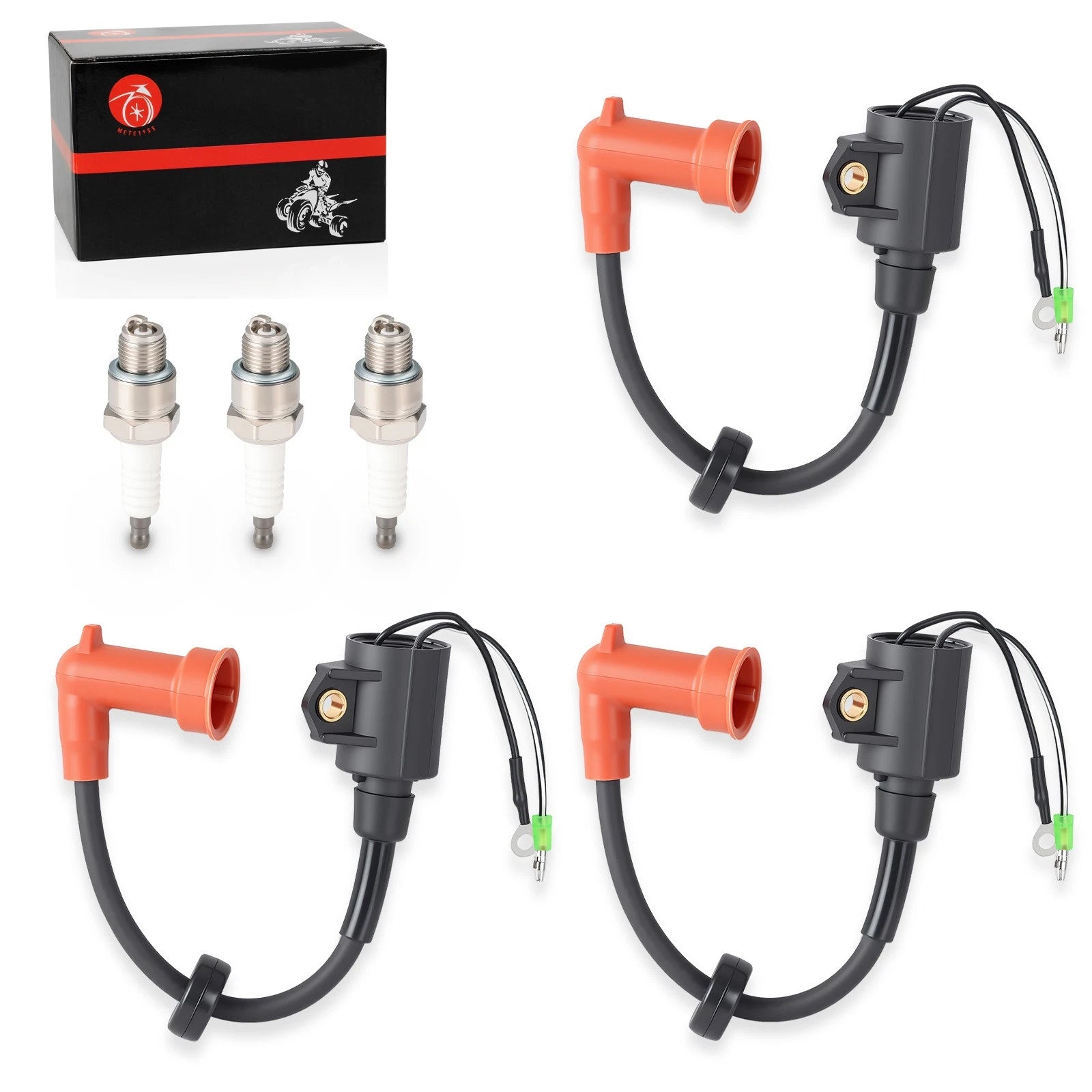 3 Ignition Coils w/ Spark Plug for Yamaha 9.9 15 20 25 30 40 50-250 HP (1990–2023)