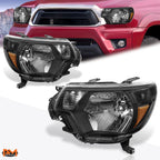 Set of 2 Black Housing Amber Corner Headlights for Tacoma (2012–2015)