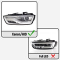 Xenon Headlight Assembly for Audi Q3 (2016–2018) Left Side with Bulb & Ballast