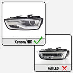 Xenon Headlight Assembly for Audi Q3 (2016–2018) Left Side with Bulb & Ballast