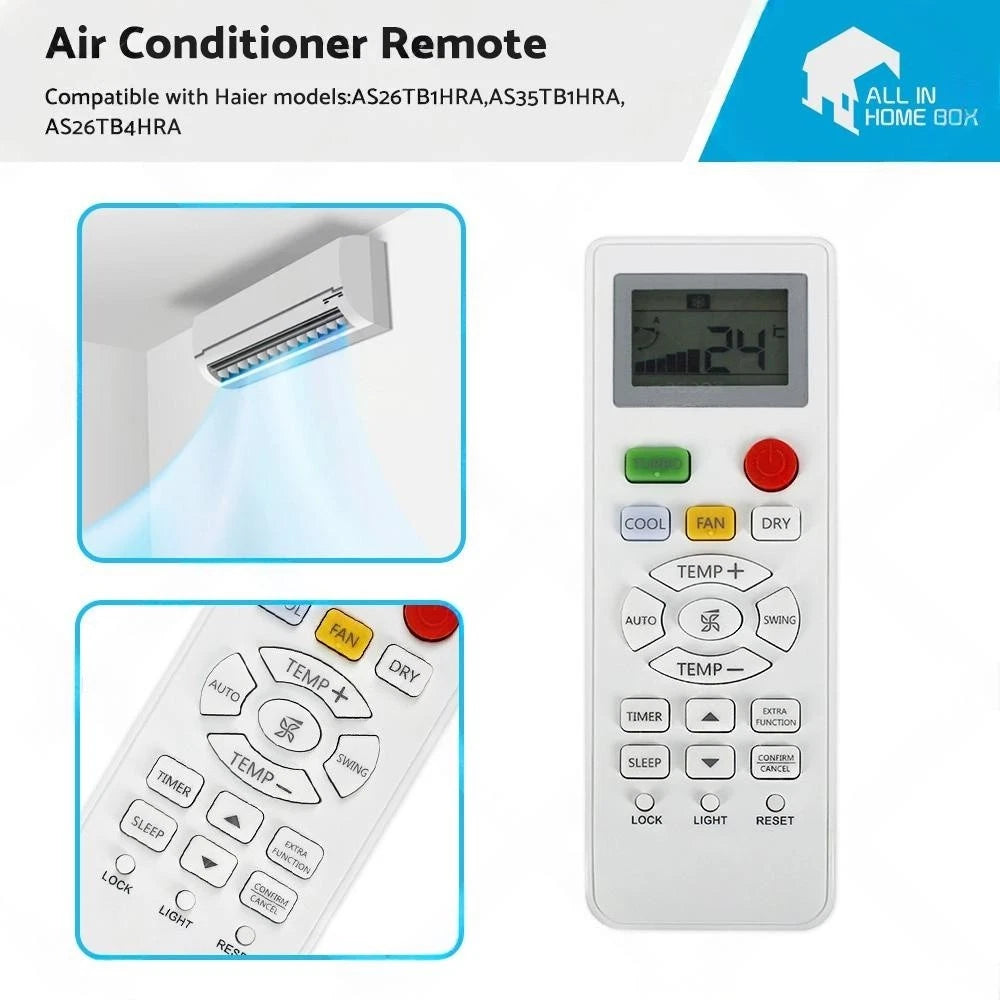 Air Conditioner Remote for Haier AS26TB1HRA AS35TB1HRA AS26TB4HRA (No Year)