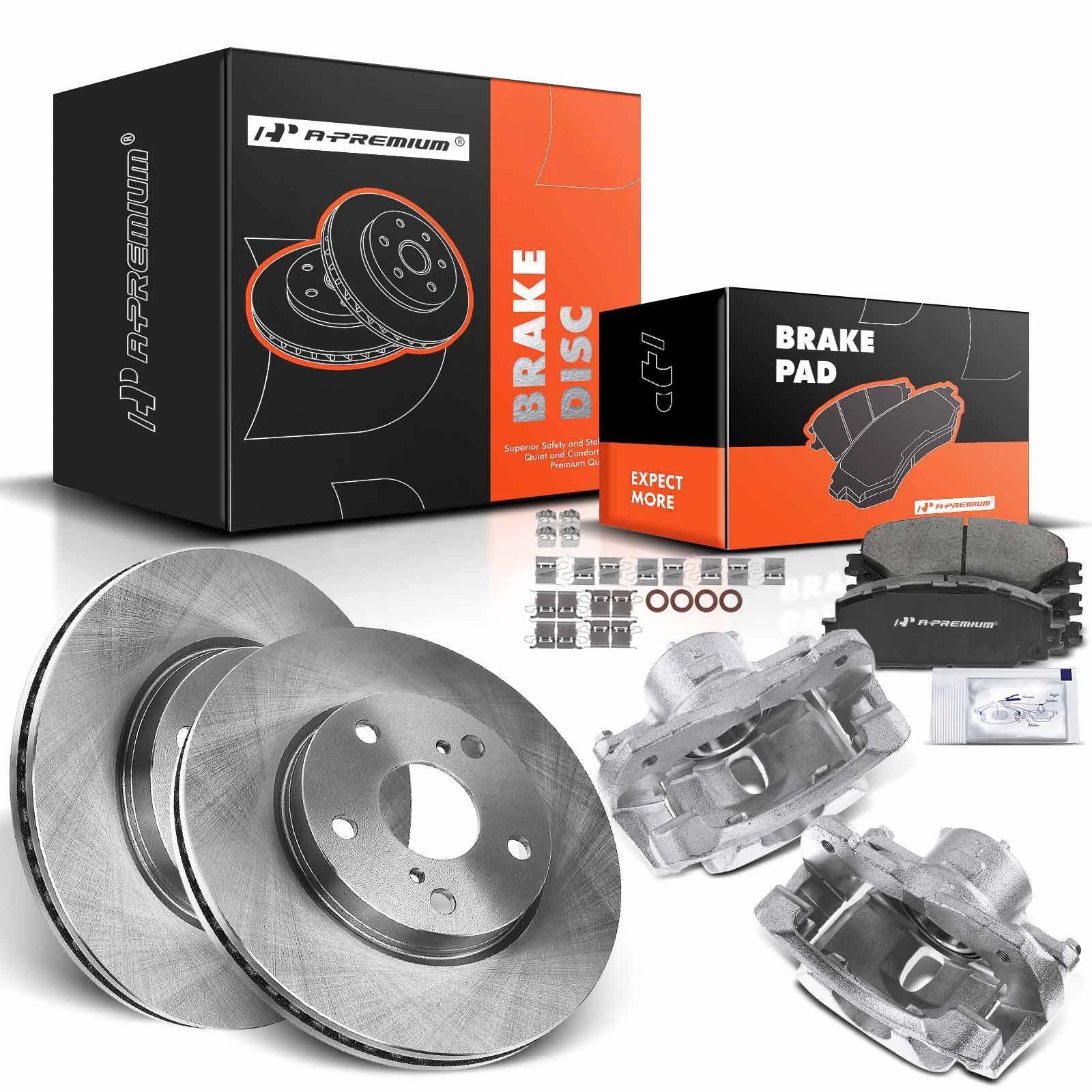 Front Rotor, Pads & Calipers for Toyota RAV4, Scion xB (2019-2024)