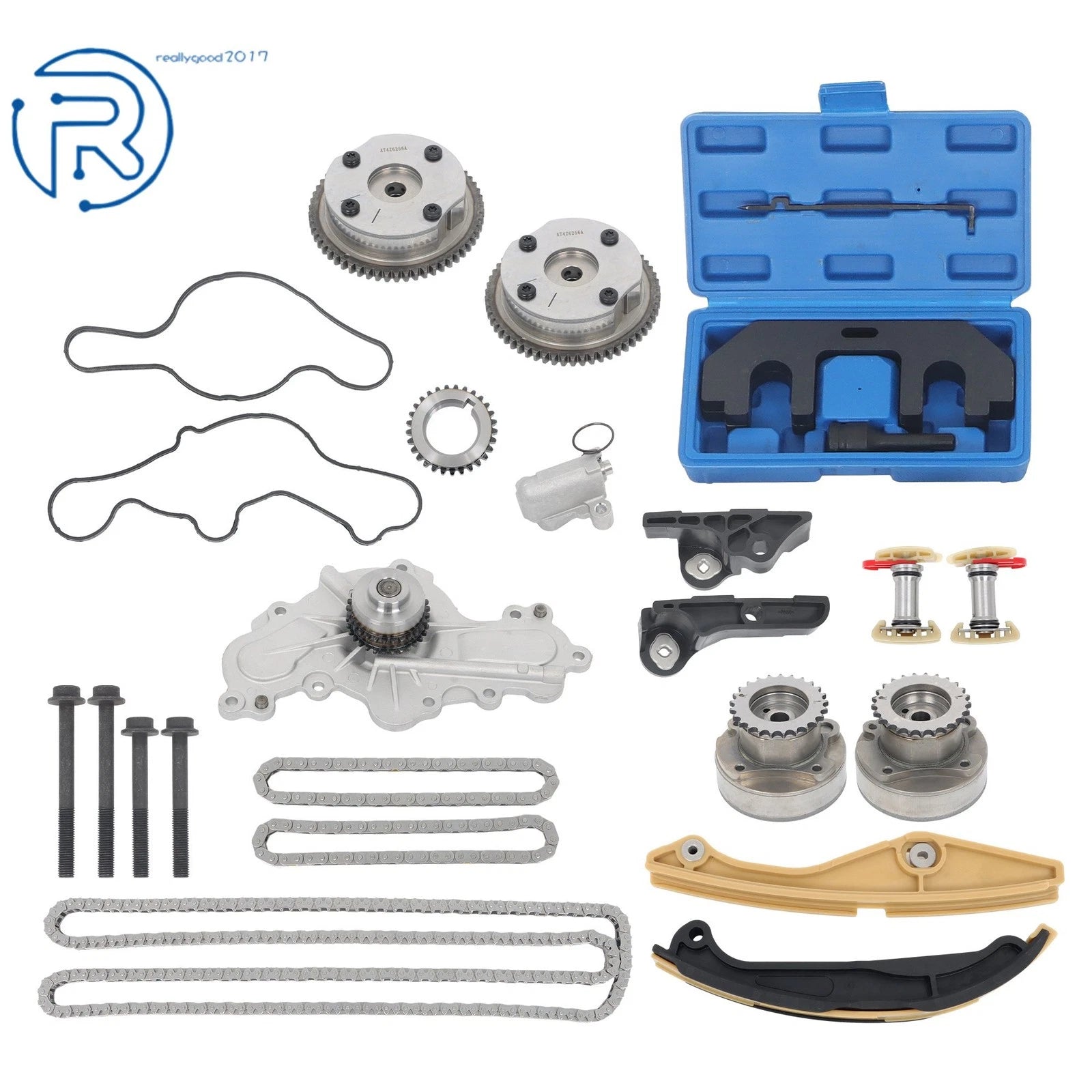 Timing Chain Kit with Water Pump Tool for Lincoln MKZ, Ford Explorer, Edge (3.5L, 3.7L)
