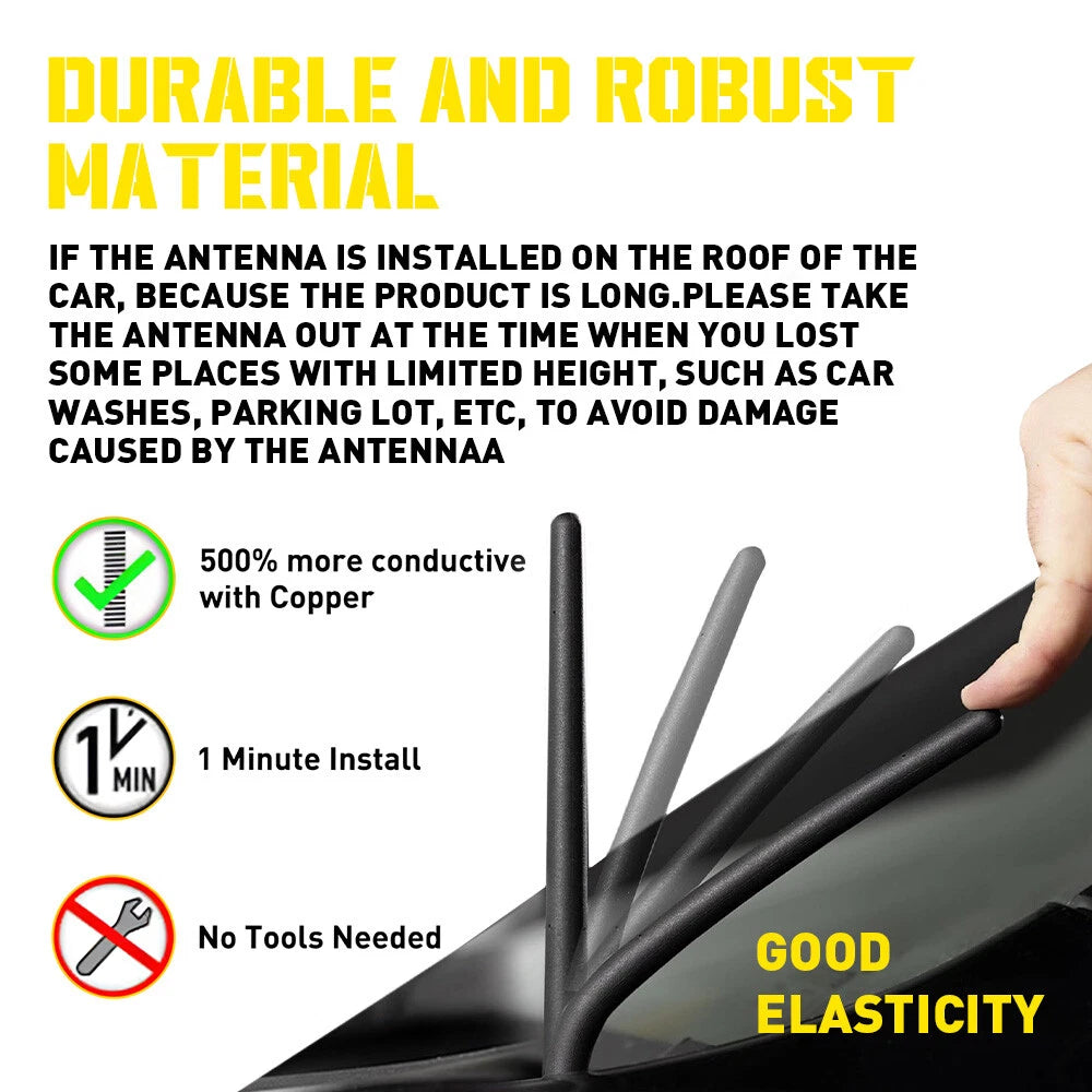 7" Short Black Antenna Mast for Toyota Tundra (2000–2020)