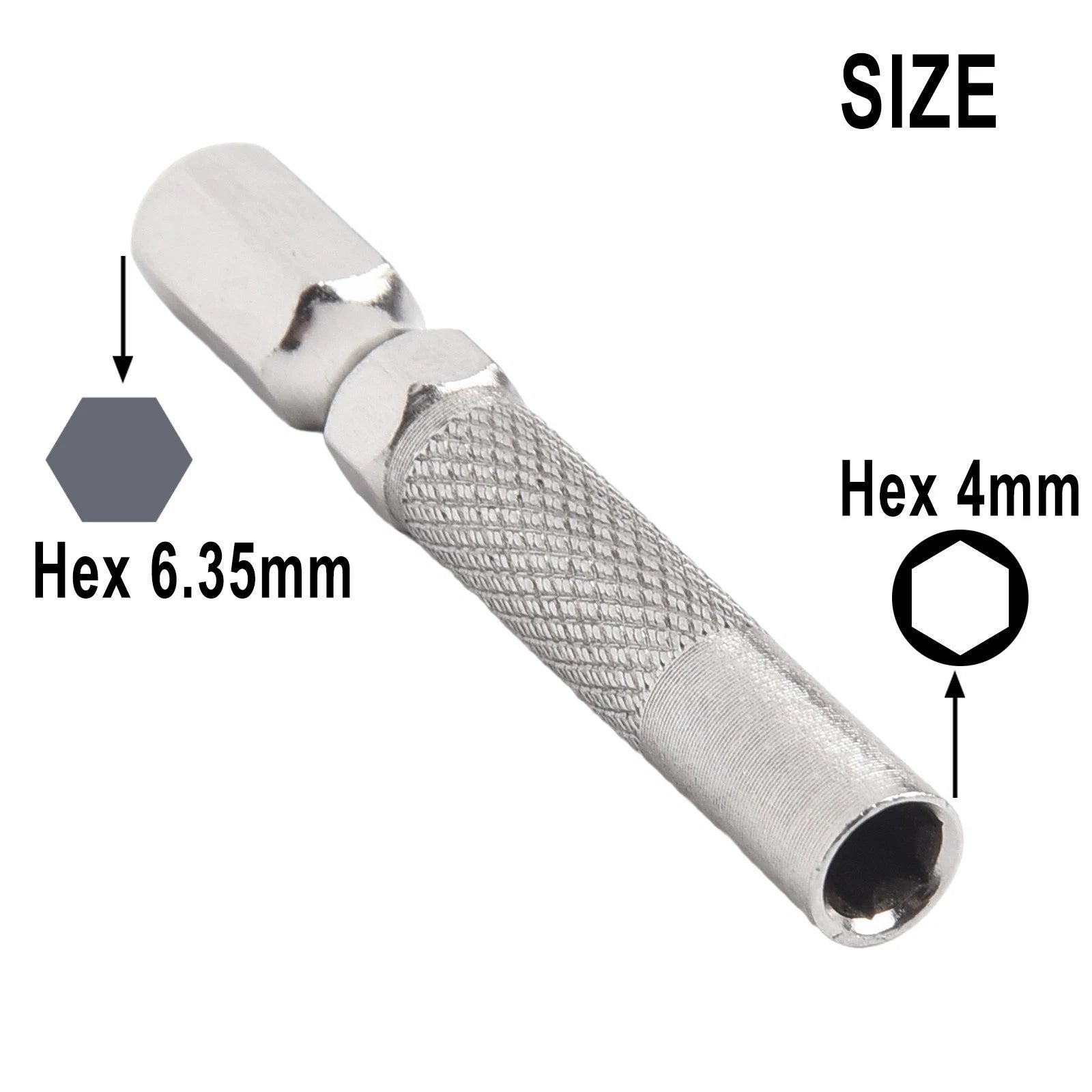 Set of 4 Hex Insert Bit Adapters for Toolbox - Chrome Vanadium Steel
