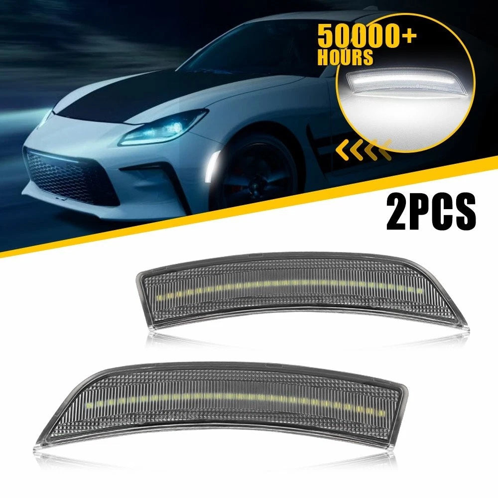 White LED Front Bumper Side Marker Light for Toyota GR86 Subaru BRZ (2022–2024)