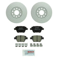 Set of 2 Rear Solid Rotors & Ceramic Disc Brake Pads for Audi VW