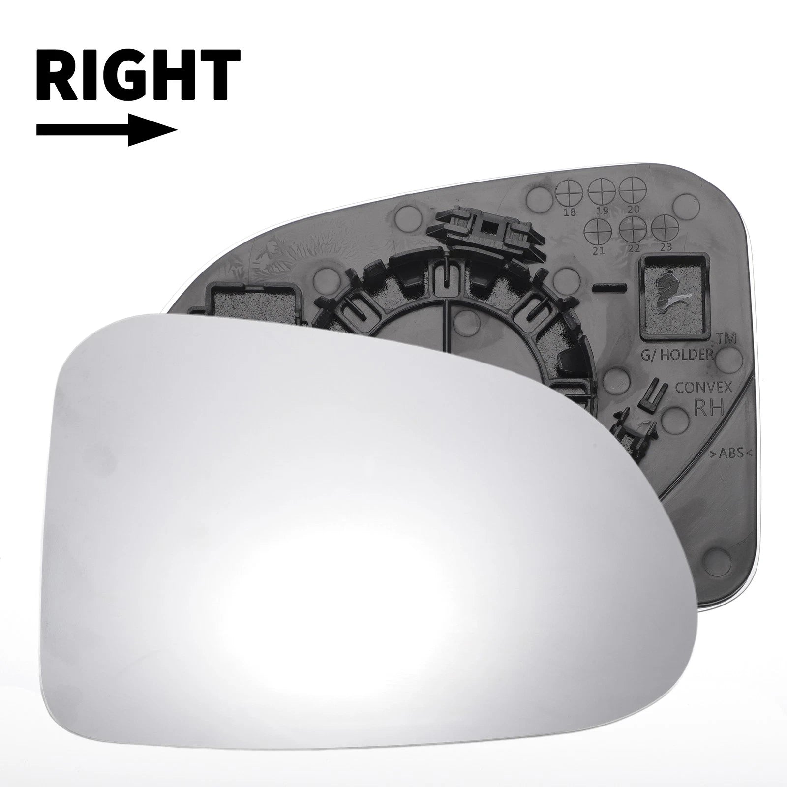 Right Side White Mirror Glass for Hyundai Santa Fe (Non-heated)