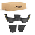 Set of 3 Rubber Floor Mats for Chevrolet Tahoe GMC Yukon (2015–2020) Black