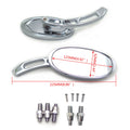 Oval Chrome Mirrors for Yamaha Cruiser Royal Star/Stratoliner/Roadliner