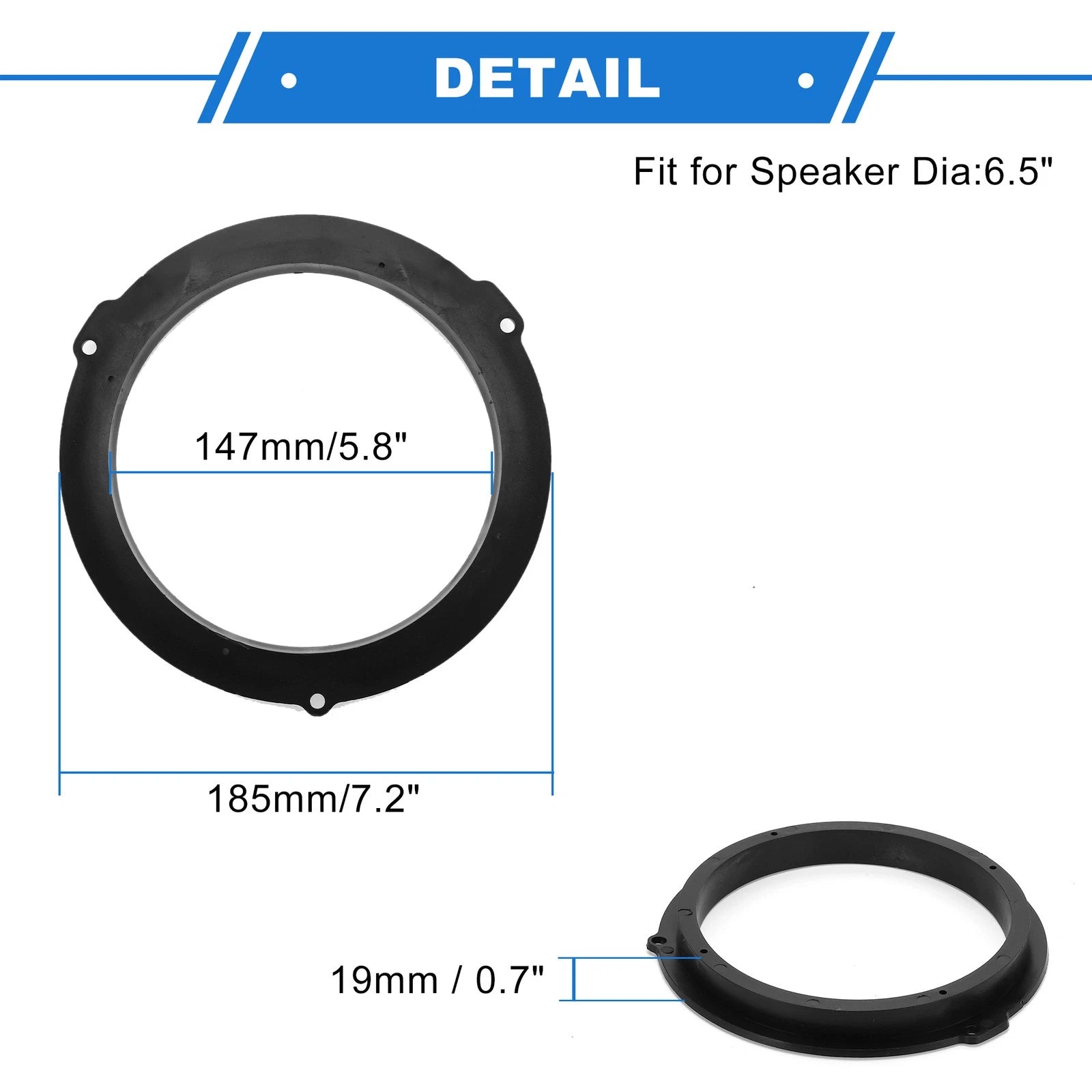 Set of 2 Speaker Spacer Rings for Ford Escape (6.5")