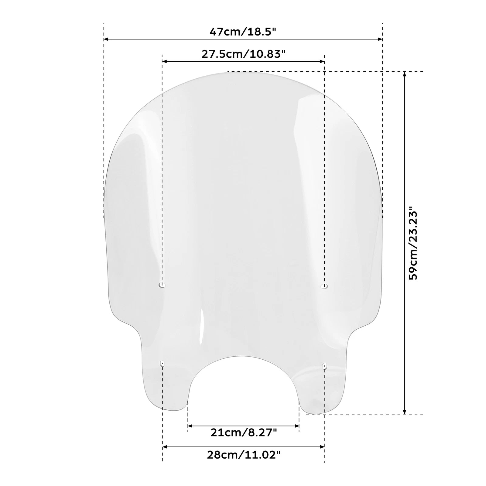 Windscreen for Harley Sportster 883 1200 Dyna (1991–2023) w/ 39mm Clamps