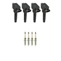 Set of 4 Ignition Coils & 4 Iridium Spark Plugs for Mazda 3 Sport (2004–2023)