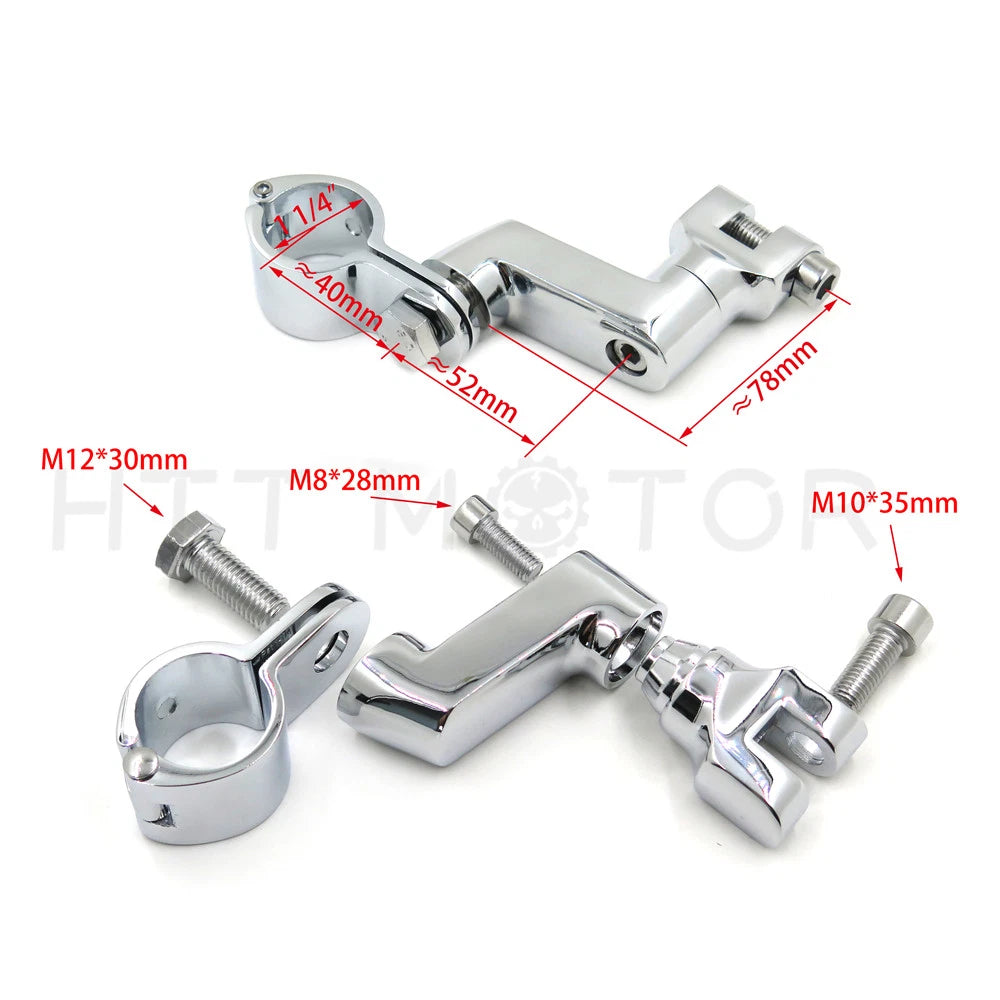 Longhorn Offset Peg Mounts 1 1/4" for Harley (Chrome)
