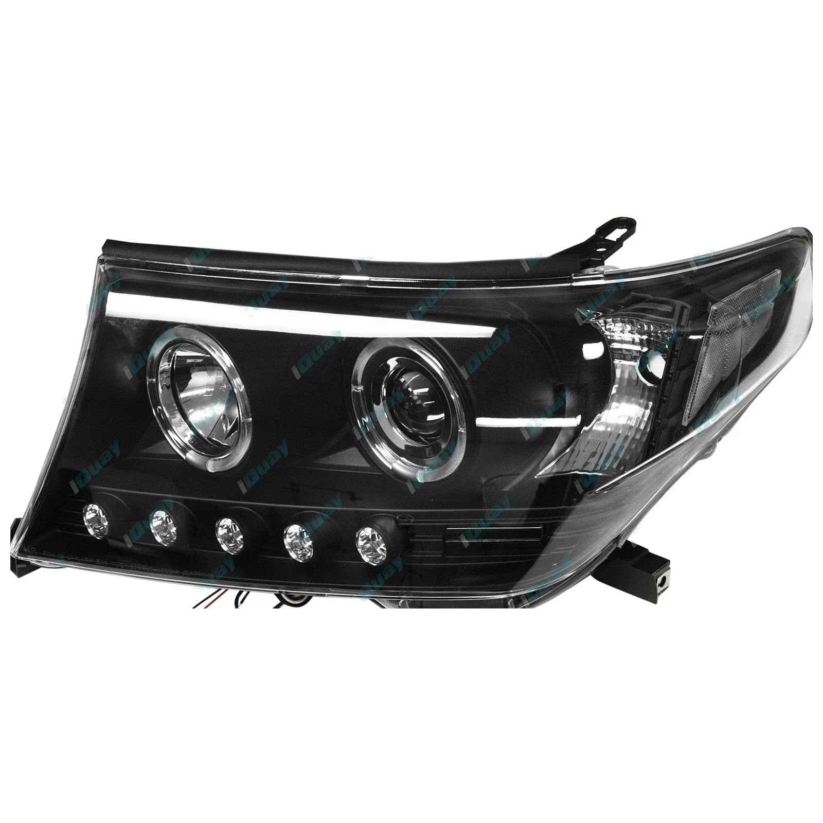 Angel-eye Projector LED BLACK Headlights for Toyota Landcruiser 200 07-15